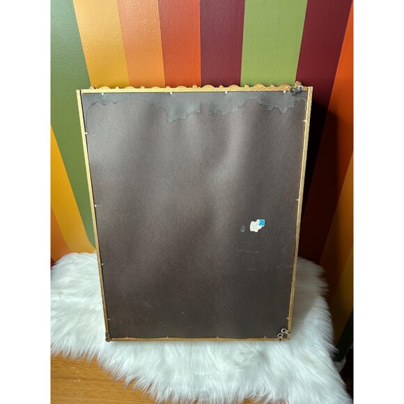 Vintage mirrored background shelf - vintage/water damage wear shadow box - Picture 6 of 8